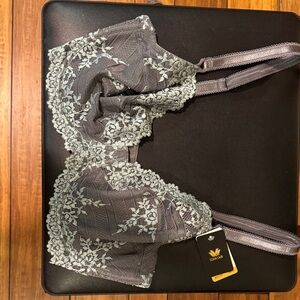 Lux Gray Lace Bra